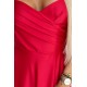 Дълга рокля с цепка в червен цвят 646-3