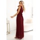 Елегантна дълга рокля в цвят бордо 637-1