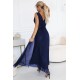 Елегантна дълга рокля в тъмносин цвят 637-3