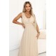 Елегантна дълга рокля в цвят шампанско 637-4