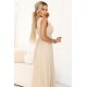 Елегантна дълга рокля в цвят шампанско 637-4