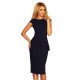 Елегантна миди рокля в тъмносин цвят 192-4
