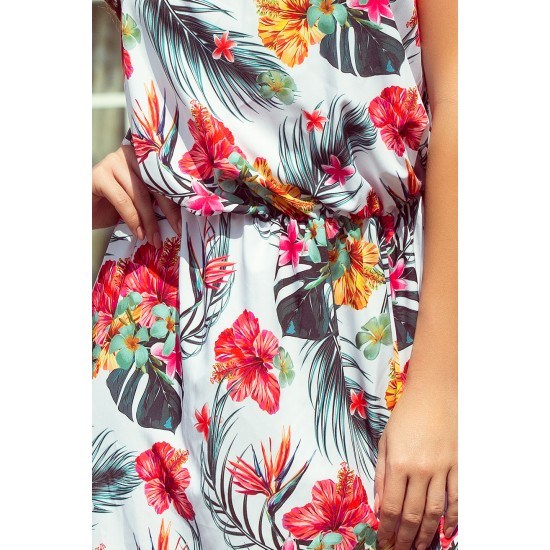 Дълга рокля с десен на цветя 191-4