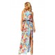 Дълга рокля с десен на цветя 191-5 