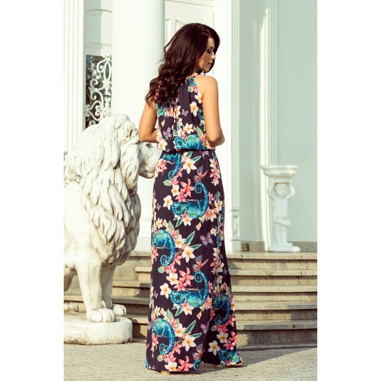 Дълга рокля с десен на цветя 191-3