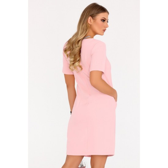 Ежедневна рокля Minar в цвят пудра