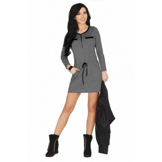 Ежедневна къса рокля в сиво