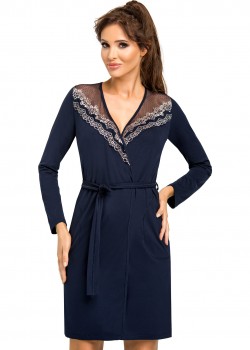 Стилен дамски халат в тъмносин цвят Jasmine Стилен дамски халат в тъмносин цвят Jasmine