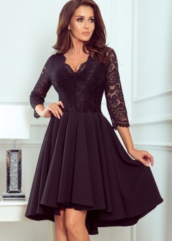 Елегантна асиметрична рокля в черен цвят 210-10