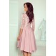 Елегантна асиметрична миди рокля в цвят пудра 210-11