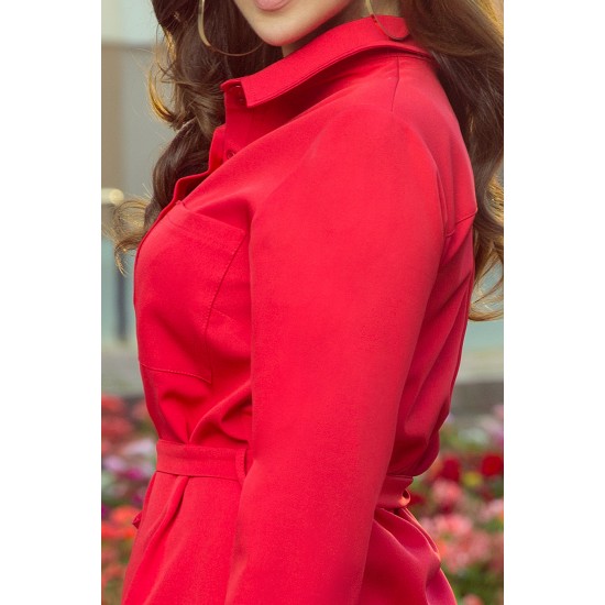 Елегантна червена рокля 284-1