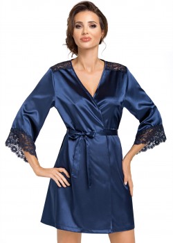 Къс дамски халат в тъмносиньо Eva Къс дамски халат в тъмносиньо Eva