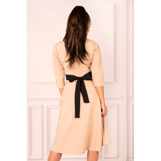Асиметрична рокля в цвят камел Miramen