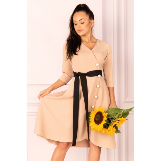 Асиметрична рокля в цвят камел Miramen