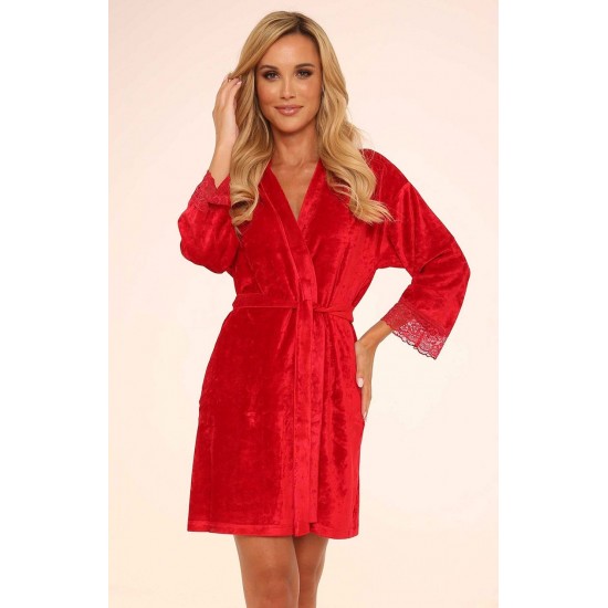 Червен велурен халат Milagros Червен велурен халат Milagros