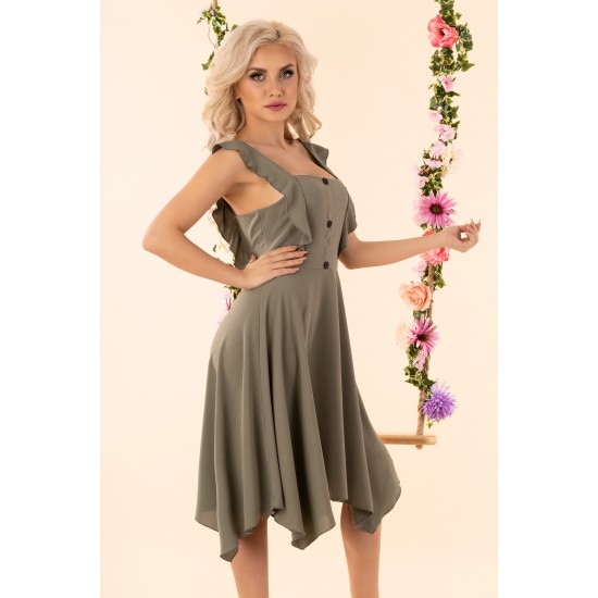 Ефирна рокля в цвят каки Quellama Ефирна рокля в цвят каки Quellama