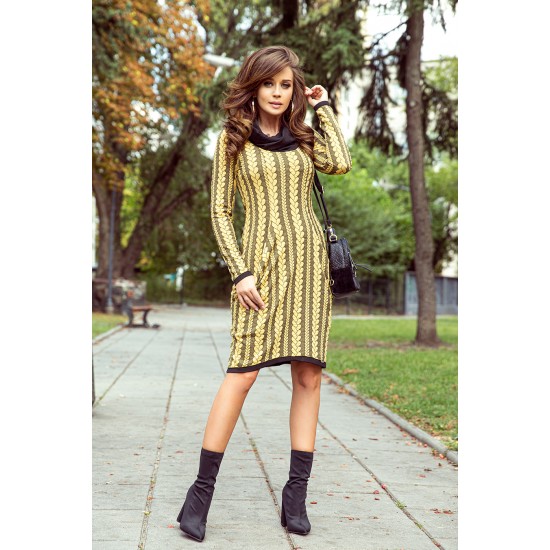 Миди рокля с джобове 277-1