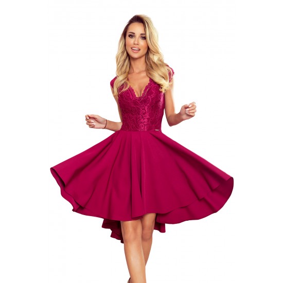 Официална рокля в цвят бордо 300-4
