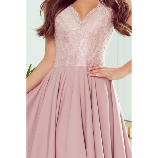 Официална рокля в цвят пудра 300-1