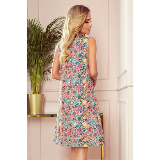 Цветна миди рокля 296-1