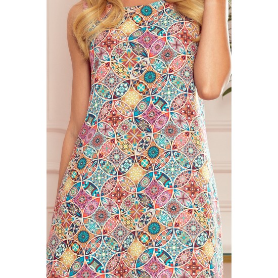 Цветна миди рокля 296-1