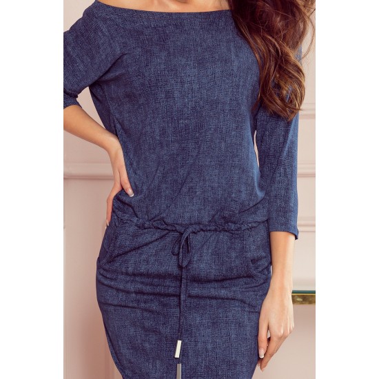Ежедневна рокля в тъмносин цвят 13-77