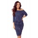 Ежедневна рокля в тъмносин цвят 13-77