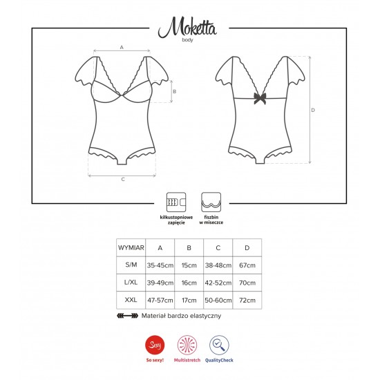 Черно боди с къс ръкав Moketta Черно боди с къс ръкав Moketta