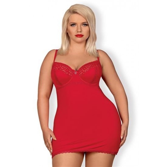 Червена нощница с прашки Jolierose Червена нощница с прашки Jolierose