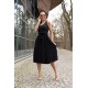 Миди рокля Meratin в черен цвят D07