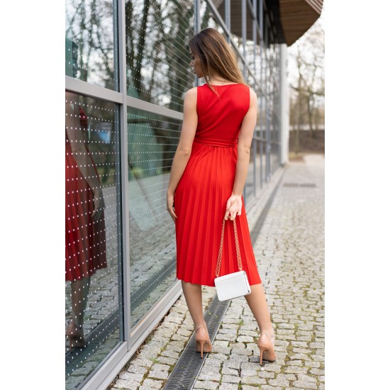Миди рокля Meratin в червен цвят D07