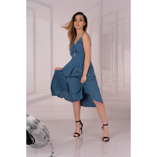 Дълга рокля в син цвят Molinen D04