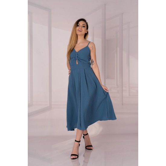 Дълга рокля в син цвят Molinen D04