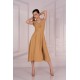 Дълга рокля в цвят камел Molinen D04