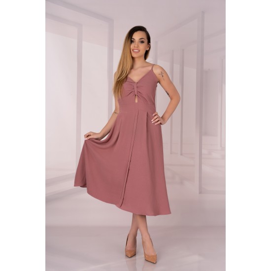 Дълга рокля в цвят пепел от рози Molinen D04