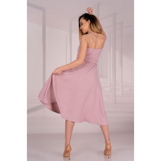 Дълга рокля в цвят пудра Molinen D04