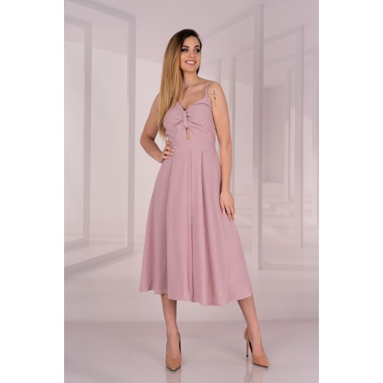 Дълга рокля в цвят пудра Molinen D04