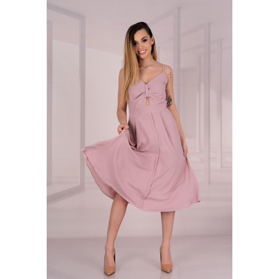 Дълга рокля в цвят пудра Molinen D04