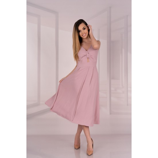 Дълга рокля в цвят пудра Molinen D04