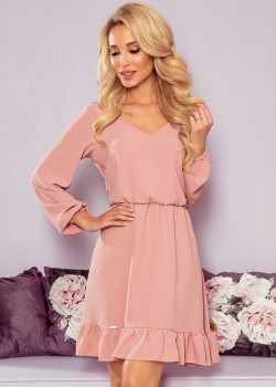 Елегантна рокля в цвят пепел от рози 295-5