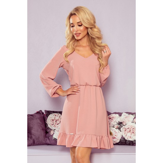 Елегантна рокля в цвят пепел от рози 295-5