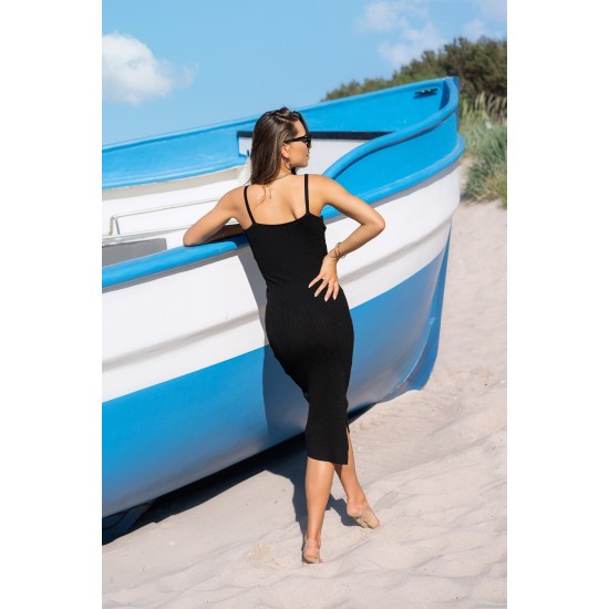 Черна миди рокля Ocyanna