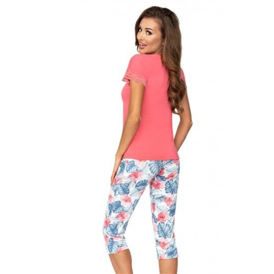 Дамска пижама в цвят корал Mila Дамска пижама в цвят корал Mila
