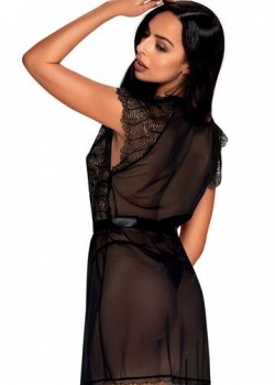 Ефирен черен халат Romanesa Ефирен черен халат Romanesa