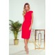 Елегантна миди рокля в червен цвят 301-2