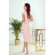Елегантна миди рокля в розов цвят 301-1