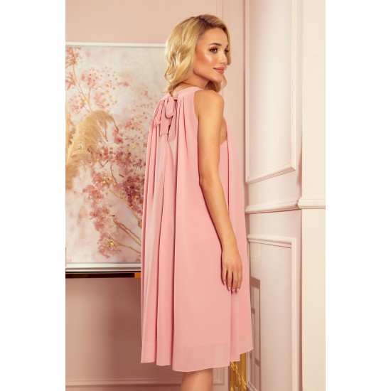 Ефирна рокля в цвят пудра 350-2