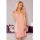 Миди рокля в цвят пудра 306-3