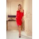 Спортно-елегантна велурена рокля в червен цвят 13-135
