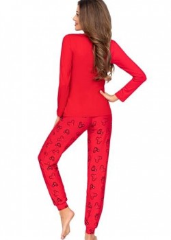 Дълга дамска пижама в червен цвят Mika Дълга дамска пижама в червен цвят Mika